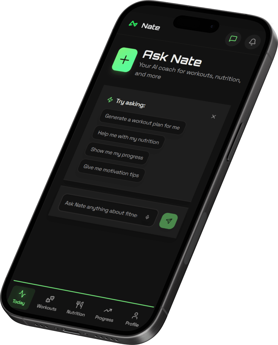 Ask Nate AI Chat Interface